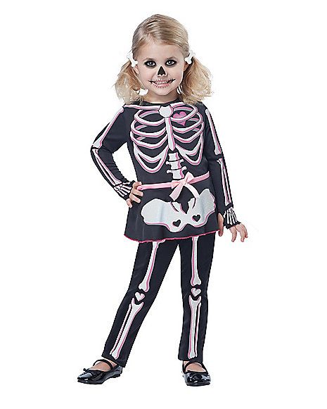 Toddler Itty Bitty Bones Skeleton Costume - Spirithalloween.com Toddler Skeleton Costume, Nascar Costume, Best Kids Costumes, Toddler Costumes Girl, Toddler Girl Halloween, Full Body Costumes, Toddler Jumpsuit, California Costumes, Skeleton Costume