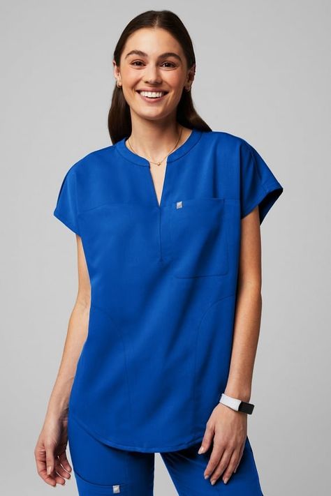 Medium Royal Blue Scrubs, Medical Store, Female Activewear, Scrubs Uniform, Blue Scrubs, Buy List, Fine Yarn, Scrub Tops, Range Of Motion