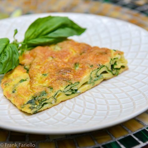 Basil Frittata, Easy Frittata, Basil Salt, Brunch Eggs, Frittata Recipe, Basil Recipes, Pecorino Romano, Frittata Recipes, Herb Recipes