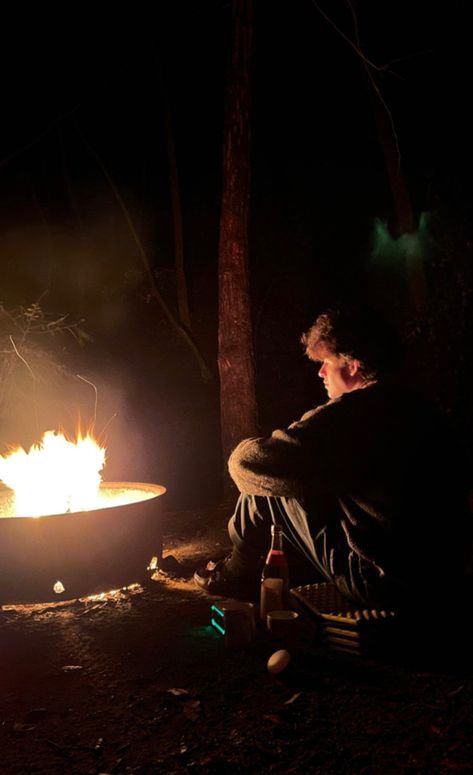 Aesthetic Camping, Mens Camping, Fire Movie, Anatomy Practice, Ideal Boyfriend, Man Sitting, Fire Art, Blonde Guys, Character Poses