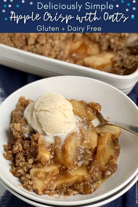 Dairy Free Apple Crisp, Apple Crisp Dessert, Crockpot Apple Crisp, Homemade Apple Crisp, Crisp Desserts, Baked Cinnamon Apples, Gluten Free Apple Crisp, Brown Sugar Oatmeal, Easy Apple Crisp Recipe