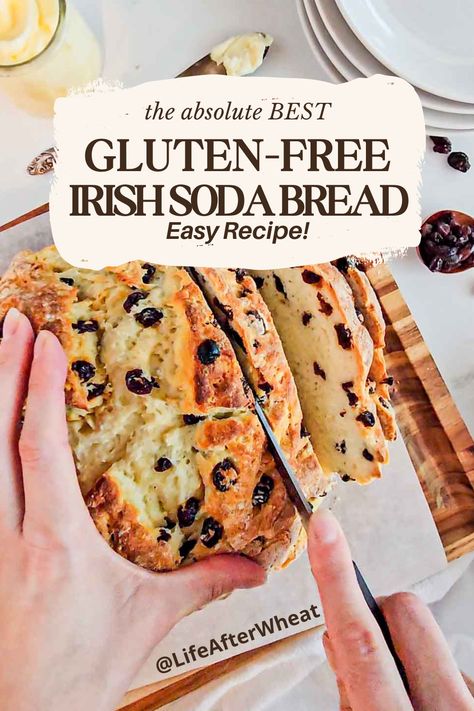 Gf Irish Soda Bread, Irish Soda Bread With Raisins, Gluten Free Soda Bread Recipe, Gluten Free Irish Soda Bread Recipe, Irish Food, Gluten Free Soda Bread, Gluten Free Irish Soda Bread, Gluten Free Sandwich Bread, Best Gluten Free Bread