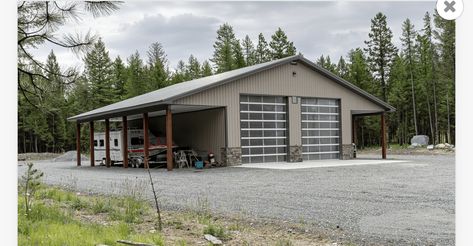 40x50 Shop, Metal Building Garage, Shop Building Plans, Pole Shed, Garage Building Plans, Pole Barn Shop, Shed Shop, Metal Shops, Detached Garage Designs