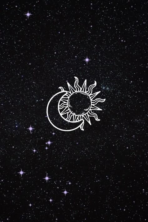 Sun And Moon Wallpaper, Personalized Wallpaper, Artsy Background, Spiritual Images, Phone Screen Wallpaper, Black Phone Wallpaper, Celestial Art, Sun Moon Stars, Edgy Wallpaper