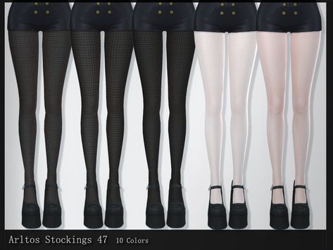 Arltos' stockings 47 Ts4 Tights Cc, Sims 4 Cc Tights Patreon, Ts4 Stocking Cc, Sims 4 Cc Thigh High Socks, Sims Dress, Mods Sims 4, Deep V Bodysuit, Cute Tights, Sims 4 Teen