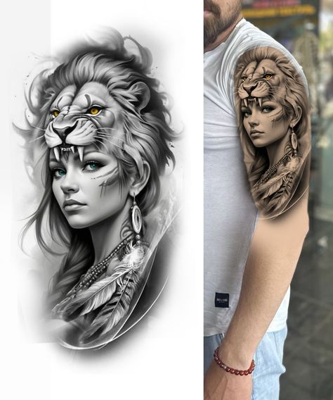 Girl Tattoo Design, Arm Tattoos Drawing, Female Warrior Tattoo, Mujeres Tattoo, Mexican Art Tattoos, Dark Skull, Skull Sleeve Tattoos, Girl Face Tattoo, Skull Sleeve