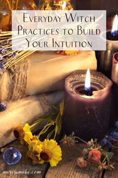 Looking for ways to connect to your intuition? Check out these everyday witch practices to help you on your journey. #witch #intuition #tarot #spiritual #personaldevelopment Everyday Witch Spells, Intuitive Witch, Intuition Practice, Intuition Spell, Witch Meditation, Tarot Quotes, Psychic Witch, Tarot Spiritual, Birthday Doodles