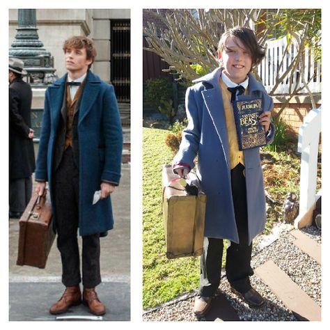 Fantastic Beasts Costumes, Newt Scamander Costume, Literary Costumes, Black Fabric Paint, Beast Costume, Yellow Vest, Diy Kostüm, Newt Scamander, Diy Costume