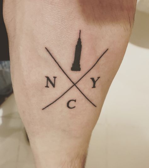 I Love New York Tattoo, Ny Tattoo Ideas New York, New York Tattoo Ideas, New York City Tattoo, Tattoo New York, Ny Tattoo, Old English Tattoo, Wine Tattoo, Tatoo Styles