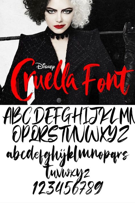 is typeface looks like a free hand-drawn font therefore these fonts give personal touch to the designs.Abullah’ is a similar font to Cruella movie font. Mickey Mouse Alphabet Letters, Disney Font Alphabet, Disney Letters Alphabet, Cursive Letters Font, Cruella Movie, Alphabet Disney, Movie Font, Disney Letters, Abc Disney