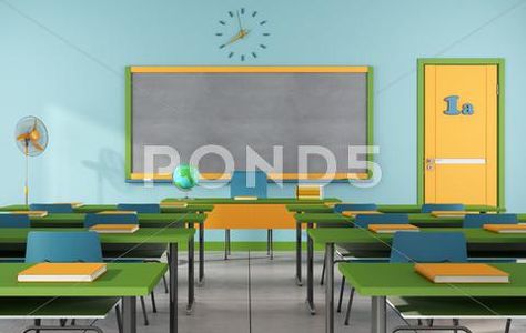 Colorful classroom Stock Illustration #AD ,#classroom#Colorful#Illustration#Stock Classroom Color Scheme Ideas, Classroom Color Scheme, Stickers For School, School Places, Books Wall, School Libraries, Large Wall Decals, Teacher Personalized, Today Pictures