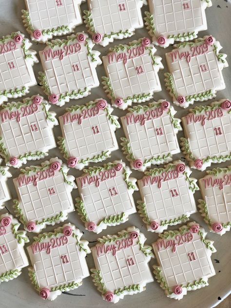 Save The Date Royal Icing Cookies, Save The Date Cookies Wedding, Bridesmaids Cookies, Save The Date Cookies, Cookie Flooding, Retirement Cookies, Cookies Spring, Bridesmaid Cookies, Backyard Engagement Parties