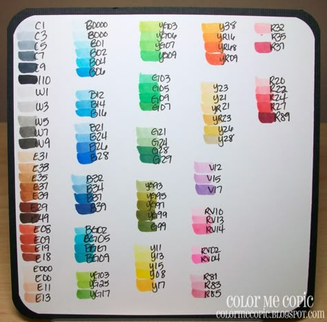 This page is full of copic combos for skin, hair, and other stuff. Copic Marker Color Chart, Copic Color Chart, Copic Markers Tutorial, Copic Pens, Copic Ciao, Copic Marker Art, Copic Art, Hair Color Chart, Copic Sketch Markers