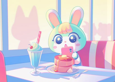 Kawaii Pics, Rabbit Animal, Animal Crossing Funny, Animal Crossing Fan Art, Animal Crossing Memes, Images Kawaii, Animal Crossing Characters, Animal Crossing Villagers, Year Of The Rabbit