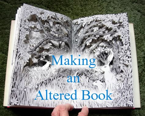 Making an Altered Book – Reflections – Alexi Francis Book Cutout Art, Alice In Wonderland Altered Book, Layered Book Art, Alexi Francis, Crafts With Book Pages, Tunnel Book Tutorial, Old Book Art, Altered Books Pages, Book Art Sculptures