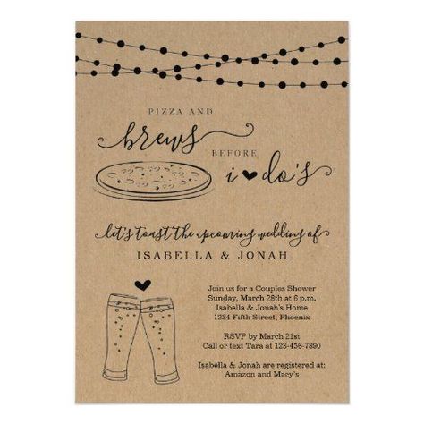 Pizza Brews Before I Dos Couples Bridal Shower Invitation Brews Before I Dos, Rustic Brewery, Couples Bridal Shower Invitations, Nail Art Cute, Couples Bridal Shower, Rustic Bridal Shower Invitations, Couple Wedding Shower, Gender Reveal Party Invitations, Pizza And Beer