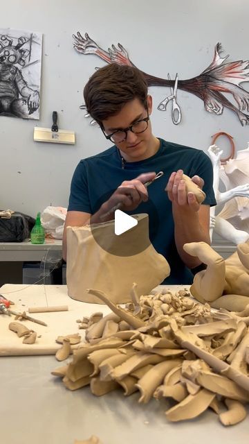 Jackson Shaner on Instagram: "Finally hollowed out this hand today. Thanks for watching :)

#ceramichand #ceramic #ceramicsculpture #clay #claysculpture #figurativesculpture #handsculpture #satisfying #satisfy #asmr #pottery #jacksonshaner #shanerceramics" Famous Ceramic Artists, Ceramic Sculpture Figurative, Advanced Ceramics, Hand Sculpture, Figurative Sculpture, Clay Sculpture, Thanks For Watching, Ceramic Artists, Ceramic Sculpture