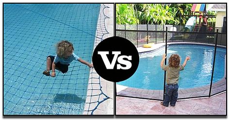 Safe Pool Ideas, Pool With Safety Fence, Pool Net Cover, Pool Security Fence Ideas, Safety Pool Fence Ideas, Diy Pool Fence Ideas, Safety Fence Around Pool, Pool Barrier Ideas, Pool Gates Safety Children