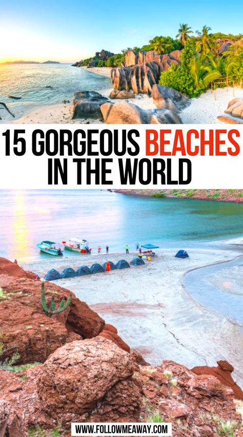 15 Gorgeous Beaches in the World Best Beaches In The Us, Beach Vacation Destinations, Best Beach Vacations, Tropical Vacation Destinations, World Places, Cheap Beach Vacations, Best Beaches In The World, Beach Destinations, Exotic Beaches