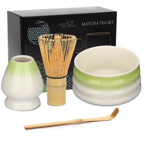 PRICES MAY VARY. Complete Matcha Accessories : Includes everything you need to make delicious matcha drinks at home: 1 x matcha bowl, 1 x whisk, 1 x whisk holder, 1 x sifter, 1 x scoop, 1 x spoon Great Whisk Set: Matcha whisk with 76 prongs can quickly and evenly mix matcha powder and water, to get great froth and creamy taste, easy to clean, and whisk holder keeps the whisk in place, ensuring proper drying and storage Lump-Free Powder: Matcha sifter designede with super fine mesh, can effective Matcha Accessories, Matcha Drinks, Matcha Bars, Matcha Tea Ceremony, Matcha Tea Set, Matcha Whisk, Matcha Drink, Matcha Bowl, Japanese Tea Ceremony