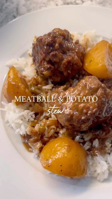 Meat Ball Stew Recipe, Meatball And Potato Stew, Cajun Meatball Stew, Meatball And Potatoes Recipes, Britscookin Recipes, Meatball And Potatoes, Cajun Meatball Stew Recipe, Meatball Potato, Cajun Meatballs