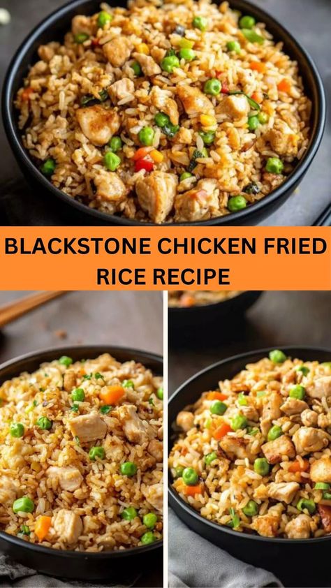 Blackstone Chicken Fried Rice Recipe, Black Stone Chicken Fried Rice, Black Stone Fried Rice, Blackstone Chicken Fried Rice, Chicken Fried Rice On Blackstone Griddle, Fried Rice Recipe Chicken, Blackstone Fried Rice, Best Chicken Fried Rice, Blackstone Chicken