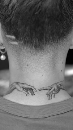 Men’s Throat Tattoos, Back Of The Neck Tattoos Men, Behind The Neck Tattoos, Back Of Neck Tattoo Men, Daniel Tattoo, Emoji Tattoo, Nape Tattoo, Hipster Tattoo, Side Neck Tattoo