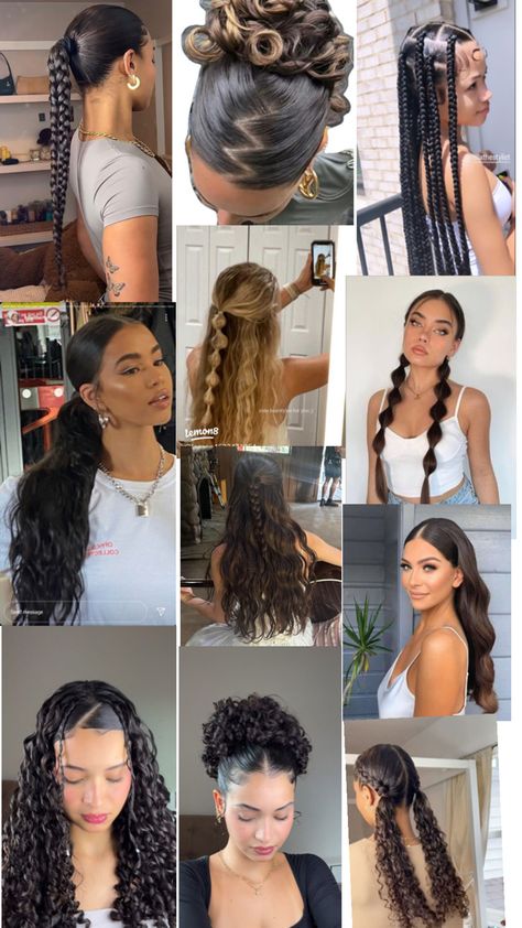 Curly Braided Hairstyles, Cute Volleyball Hairstyles, Hairstyle Examples, Easy Hairstyles For Thick Hair, Hair Inspiration Long, Curly Hair Problems, Cute Simple Hairstyles, Hairstyles Curly Hair, Cute Curly Hairstyles