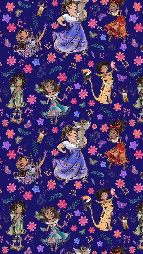 Encanto Pattern, Encanto Wallpaper, Disney Movies List, Encanto Birthday, Pattern Aesthetic, Familia Madrigal, Disney Wallpapers, Movies List, Tattoo Women