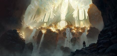 ArtStation - Gates of Heaven, Piotr Dura Gates Of Heaven, Heaven's Gate, Heaven Art, Fantasy Setting, Fantasy Places, Fantasy Art Landscapes, Environment Design, Fantasy Landscape, Fantasy World