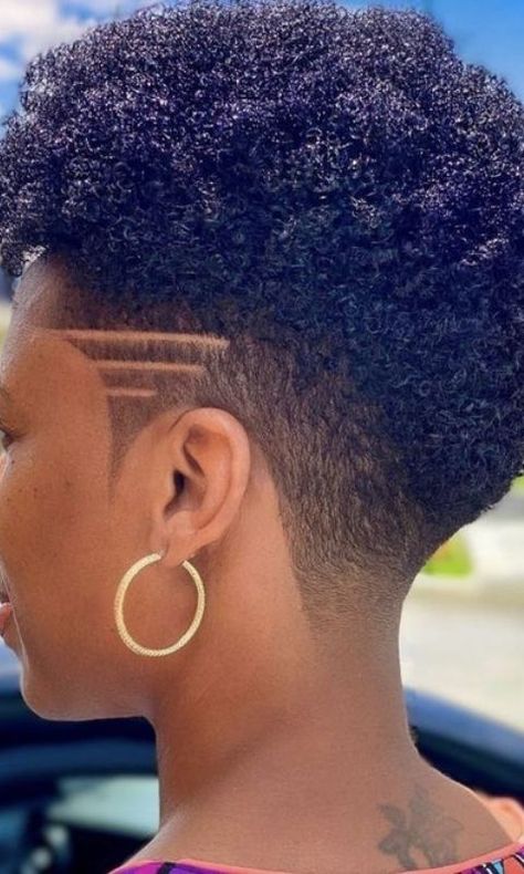 Haircut For Black Women | Dezango Female Tapered Fade, Shaved Hair Designs For Women Black, Black Women Short Haircut Fade Designs, Girl Fade Haircut Black Women, Black Woman Haircuts, Taper Cuts For Black Women, Fade Haircut Women Black, Barber Haircuts For Women, Haircut Hairstyles Women