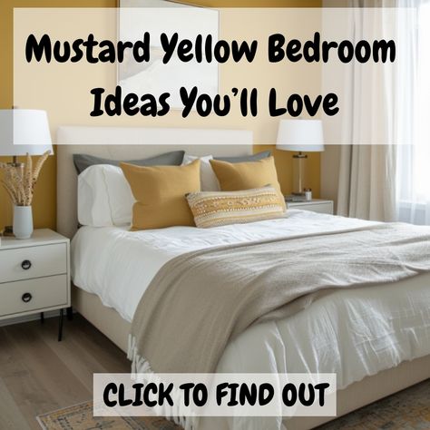 Inject some personality into your bedroom with our top mustard yellow aesthetic ideas. 💛 From mustard yellow bedding to yellow bedroom walls, find the perfect inspiration for your space! Mustard Yellow Bedroom Ideas, Mustard Yellow Bedding, Mustard Yellow Aesthetic, Yellow And Gray Bedroom, Mustard Yellow Bedroom, Beige Walls Bedroom, Mustard Bedroom, Yellow Bedroom Walls, Mustard Yellow Bedrooms