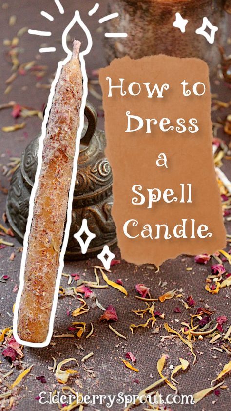 I Candle dressing is a process in which you adhere oils and herbs to a candle to add more intention, love and magic to the burning of the candle. This is often done with a spell/chime candle, for a specific spell with herbs that have the proper correspondence. However you can dress whatever candle you would like to! 

UPDATE - 7-15-22 - Below is a new video to accompany this post! In this video I am dressing a chime candle with calming herbs but the process is the same :) Candle Dressing Oil, Herbs To Dress Candles, Magic Spell Candles, Make Spell Candles, Health Candle Spell, How To Dress Candles With Herbs, Dressing A Candle With Herbs, How To Dress Candles, Block Buster Candle Spell