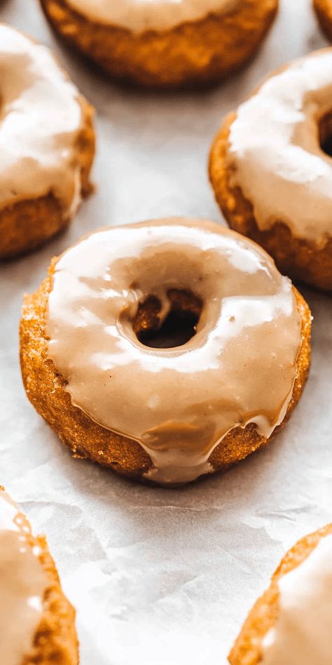 Baked Pumpkin Donuts with Maple Glaze – Chasety Donut Maple Glaze Recipe, Glazed Pumpkin Donut Holes, Pumpkin Donut Maple Glaze, Baked Pumpkin Donuts Recipe, Pumpkin Donuts Baked, Pumpkin Glazed Donuts With Crumb Topping, Pumpkin Spice Doughnut Holes, Baked Pumpkin Donuts With Maple Glaze, Maple Products