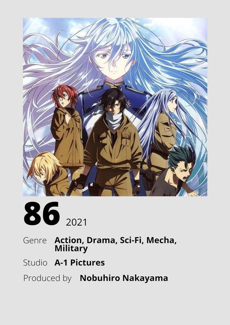 86 Anime, Poster Information, Anime Minimalist Poster, Eighty Six, Anime Suggestions, Film Anime, Information Poster, Poster Anime, Anime Watch