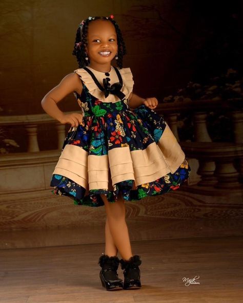 Baby Ankara Dress, Kids African Outfits Girls Ankara, Ankara Gown For Kids Girl, Ankara For Kids Girls Dresses, Children Gowns Dresses Nigeria, Children's Ankara Dress Styles, Kids African Wear, Ankara Gown For Kids, Gown Styles For Kids