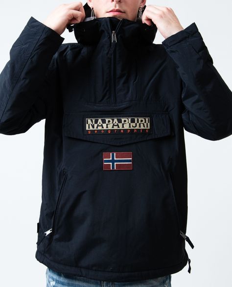 🌧️☔ Rain or shine, the Napapijri Rainforest Black Jacket has got you covered! 🧥 Stay stylish, dry, and ready for anything with this sportswear innovation. Rain Or Shine, Black Jacket, Black