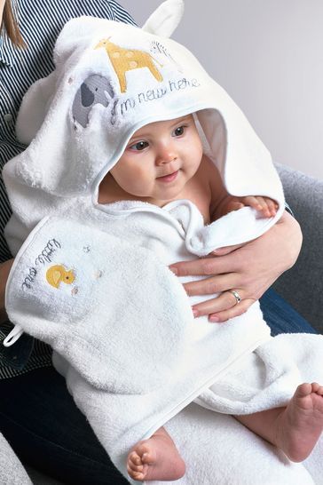 White Safari Newborn Cotton Hooded Baby Towel Baby Bath Time, Handmade Baby Gifts, Hooded Baby Towel, After Bath, Baby Towel, Holiday Baby, Baby Sleeping Bag