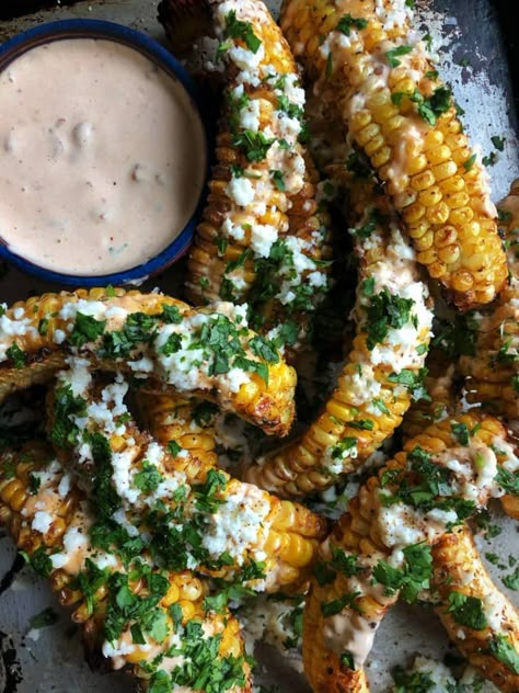 Corn Rib Recipes, Corn Rib Recipe, Grilled Corn Ribs Recipe, Grilled Corn Ribs, Corn Ribs Grill, Ribbed Corn, Ribs Dinner Sides Dishes Meals, Ribs Side Dishes Ideas, Rib Corn