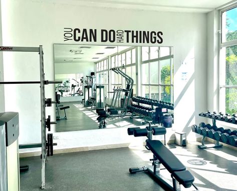 Gym Wall Quotes, Gym Wall Stickers, Apartment Gym, Gym Wall Decal, Wall Stickers Quotes, Gym Room At Home, Office Wall Decals, Gym Wall, Home Gym Design