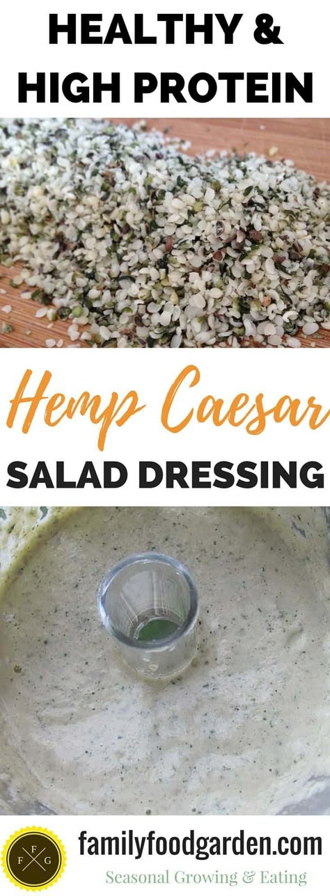 Hemp Hearts Recipes, Hemp Recipes, Vegan Caesar Salad Dressing, Healthy Caesar Salad, Vegan Dressings, High Protein Salads, Dressing Healthy, Vegan Caesar Salad, Mackerel Recipes