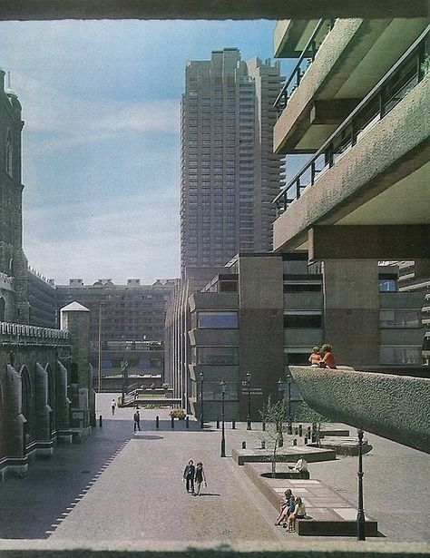 Barbican 1973 Barbican Estate, Council Estate, Architectural Review, Brutalism Architecture, The Barbican, British Architecture, Corporate Image, London Architecture, Brutalist Architecture