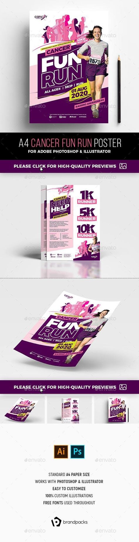 Charity Run, Photo Cover, Sporting Event, Charity Fundraising, Event Flyers, Fun Run, Poster Colour, Sport Poster, Custom Illustration