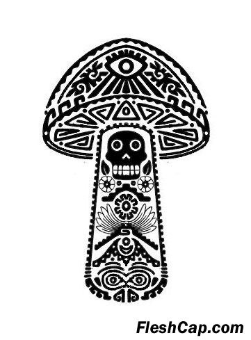 Magic Mushroom Tattoo, Exterior Murals, Mushroom Tattoo, Art Mushroom, L Tattoo, Mushroom Tattoos, Sacred Geometry Tattoo, Geometry Tattoo, Mayan Art