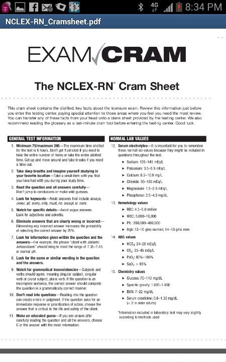 Click HERE for the 2 full page printable Exam Cram Sheet for Nclex-RN. Nclex Pass Aesthetic, Nclex Tips, Nursing Things, Nurse Things, Nclex Questions, Nclex Review, Nclex Prep, Nclex Exam, Nursing Life