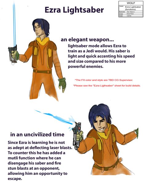 Ezra Lightsaber, Ezra Bridger Lightsaber, Jedi Mind Tricks, Lightsaber Design, Star Artwork, Ezra Bridger, Funny Star Wars, Survival Stuff, Star Wars Artwork