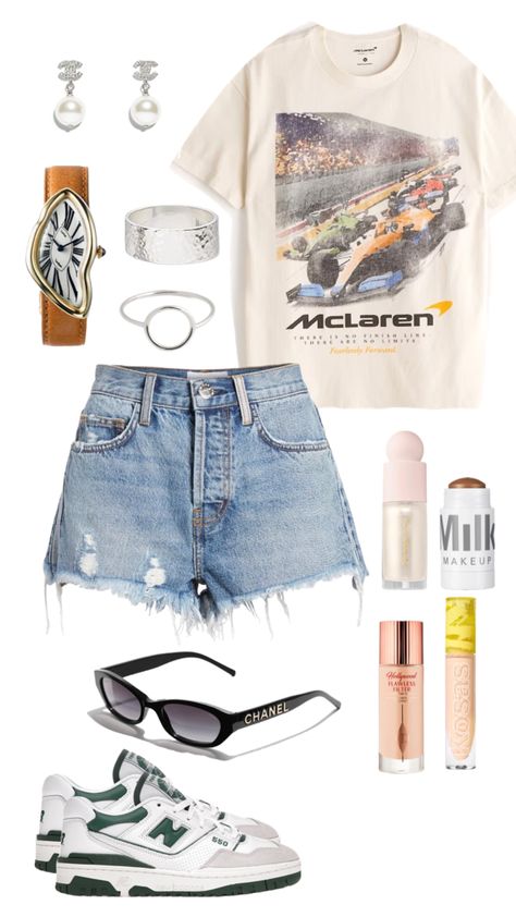 Summer Races Outfit, Race Day Outfits F1, F1 Outfit For Women Mclaren, Indycar Outfit, F1 Wag Outfits, Mclaren F1 Outfit, F1 Outfits Women, Grand Prix Outfit Women, F1 Race Outfit For Women