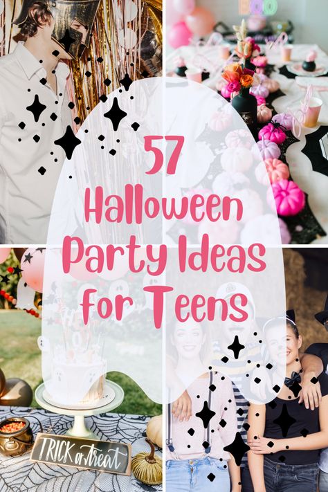 57 Halloween Party Ideas for Teens (Fun Activities + Food) - momma teen Costume Party Activities, Halloween Craft For Teenager, Halloween Birthday Sleepover Ideas, Teen Halloween Sleepover Ideas, Halloween Party For Teens Ideas, Halloween Party Ideas High School, Halloween Party Food Ideas Teens, Fall Teen Party Ideas, Halloween Birthday Party For Teen Girl