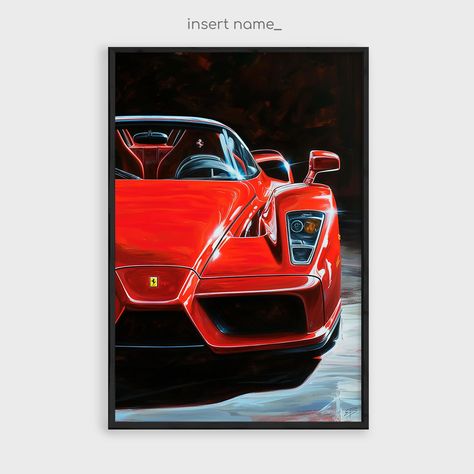 Enzo Ferrari Painting, Supercar Wall Art, Ferrari Print, Classic Car Painting, gift for him / Digital Download Ferrari Painting, Ferrari Laferrari, Images Vintage, Car Painting, High Resolution, Vintage Images, Google Drive, Digital Download Etsy, Ferrari