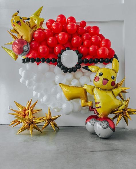 Balloon Therapy (@balloontherapy) • Instagram photos and videos Pokemon Balloons, Pokemon Party Decorations, Pokemon Themed Party, Boy Birthday Party Themes, Pokemon Birthday Party, King Birthday, Pokemon Theme, Pokemon Party, Pokemon Birthday